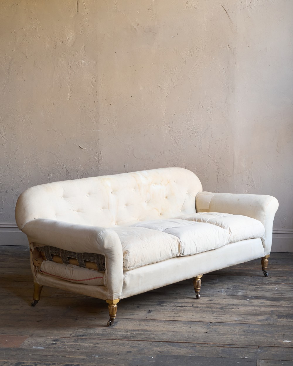 A Druce & Co Scroll Arm Country House Sofa - 3-seater