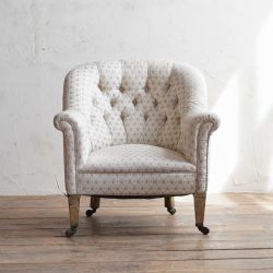 ANTIQUE TUB ARMCHAIR FAUX BIRCH LEGS