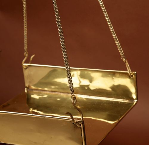 A FRISIAN BRASS FREE HANGING BALANCE BEAM SCALES - ADDITIONAL PHOTO 3