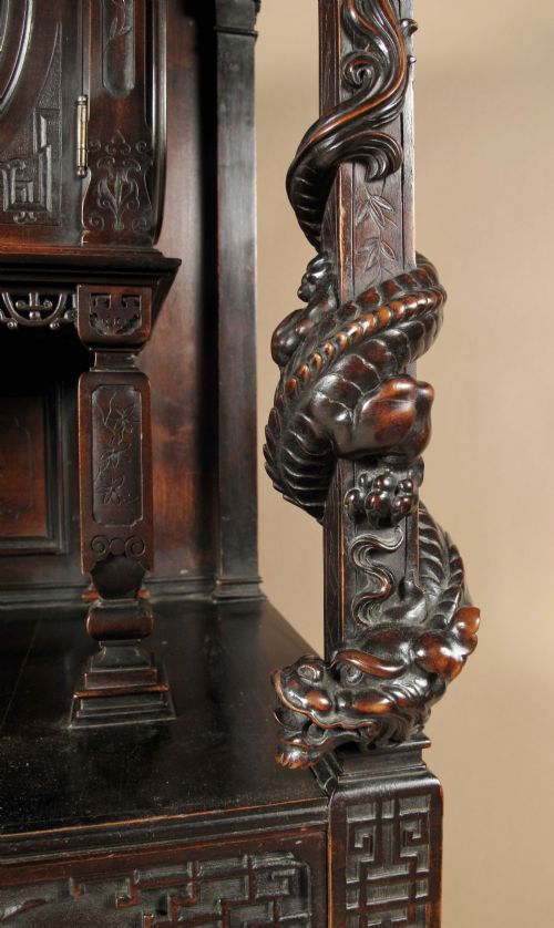 GABRIEL VIARDOT ATTRIBUTED AESTHETIC MOVEMENT JAPONISM WALNUT CUPBOARD - ADDITIONAL PHOTO 1