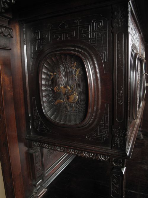 GABRIEL VIARDOT ATTRIBUTED AESTHETIC MOVEMENT JAPONISM WALNUT CUPBOARD - ADDITIONAL PHOTO 5