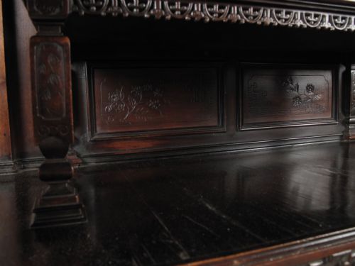 GABRIEL VIARDOT ATTRIBUTED AESTHETIC MOVEMENT JAPONISM WALNUT CUPBOARD - ADDITIONAL PHOTO 13