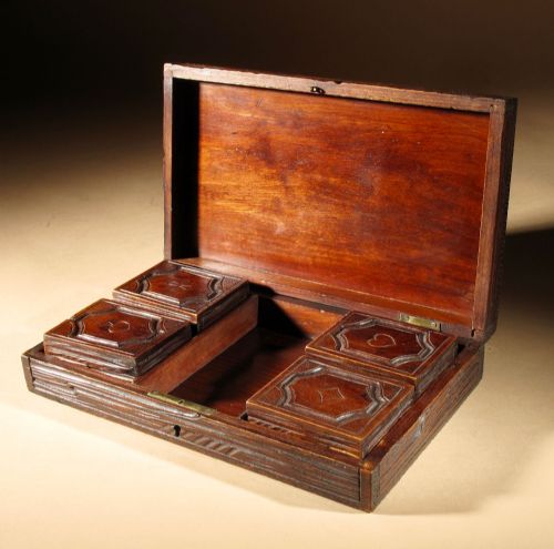 A FINE CARVED BLACK FOREST GAME BOX SET CIRCA1900 - ADDITIONAL PHOTO 5