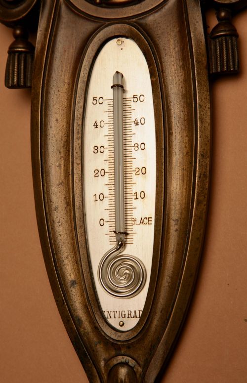 ART DECO BRONZE VERY STYLISH THERMOMETER - ADDITIONAL PHOTO 1