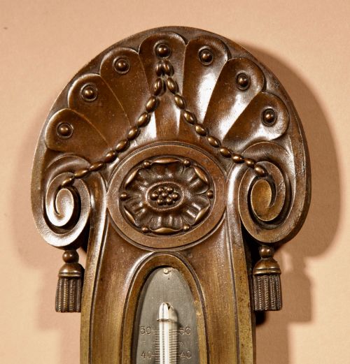 ART DECO BRONZE VERY STYLISH THERMOMETER - ADDITIONAL PHOTO 2
