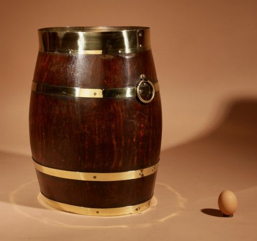A COOPERED ORIGINAL OVAL OAK UMBRELLA STICK STAND - ADDITIONAL PHOTO 2