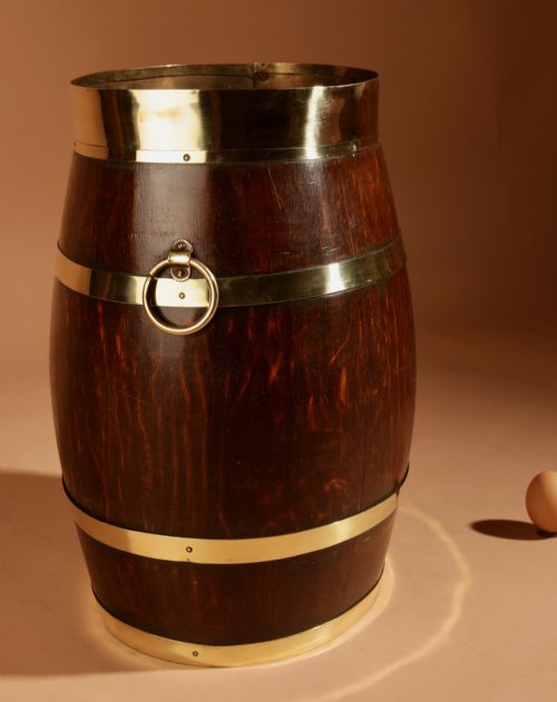 A COOPERED ORIGINAL OVAL OAK UMBRELLA STICK STAND - ADDITIONAL PHOTO 4