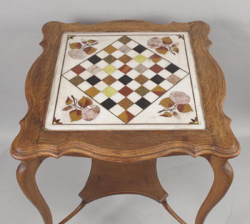 AN ORIGINAL KASHMIR INDIA INLAID MARBLE CHESS TABLE - ADDITIONAL PHOTO 3