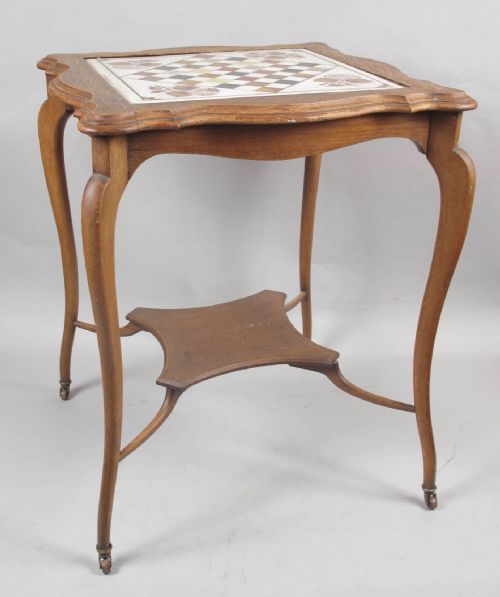 AN ORIGINAL KASHMIR INDIA INLAID MARBLE CHESS TABLE - ADDITIONAL PHOTO 6