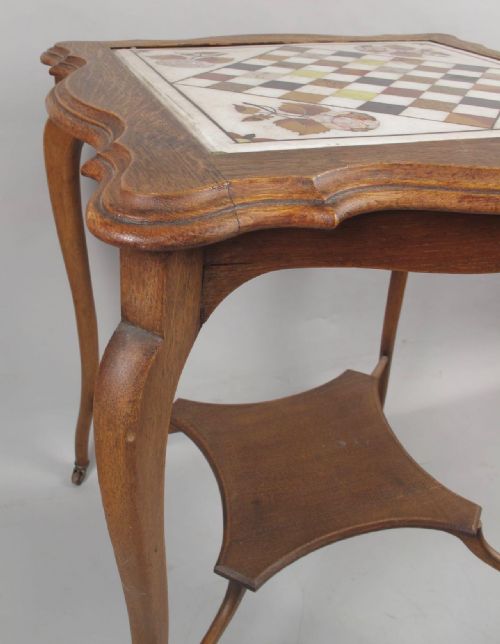 AN ORIGINAL KASHMIR INDIA INLAID MARBLE CHESS TABLE - ADDITIONAL PHOTO 9
