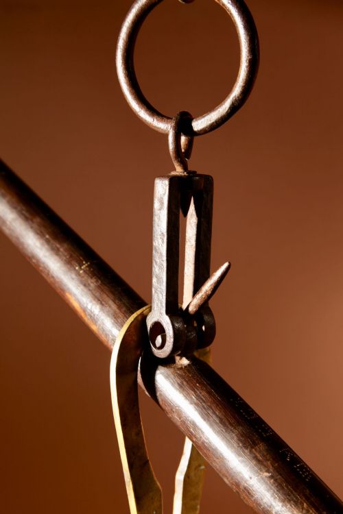 A VERY DECORATIVE HARDWOOD WROUGHT IRON AND BRASS STICK BALANCE DUTCHCOLONIAL CIRCA 1850 - ADDITIONAL PHOTO 7