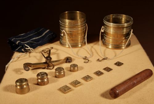 INTERESTING AND RARE DUTCH BRASS BUSHEL BALANCE COMPLETE SET 1846 - ADDITIONAL PHOTO 3