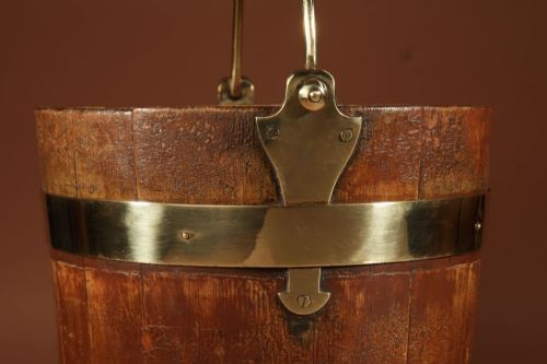 COOPERED BRASS BOUND BUCKET DUTCH 19TH CENTURY - ADDITIONAL PHOTO 5