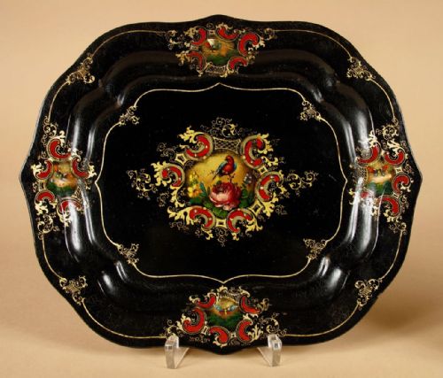 A COMPLETE SET OF TWO LACQUERED BOXES WITH TRAYS TOLEWARE ENGLAND - ADDITIONAL PHOTO 1
