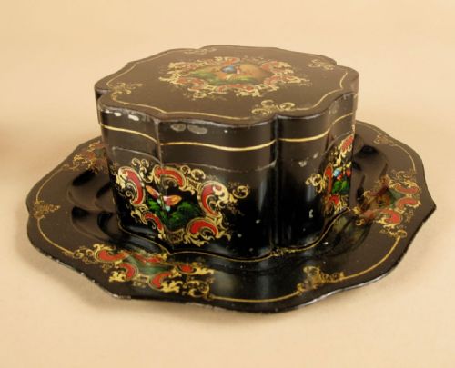 A COMPLETE SET OF TWO LACQUERED BOXES WITH TRAYS TOLEWARE ENGLAND - ADDITIONAL PHOTO 16