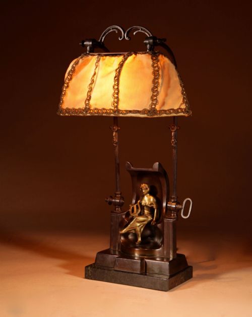 ART NOUVEAU ART DECO VERY DECORATIVE AND RARE ORIGINAL TABLE LAMP