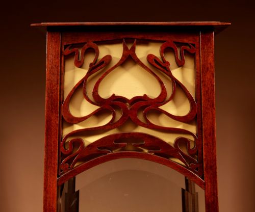 ART NOUVEAU JUGENDSTIL VERY RARE AND BEAUTIFUL MAHOGANY DISPLAY PEDESTAL CABINET - ADDITIONAL PHOTO 3