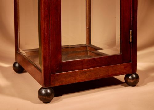 ART NOUVEAU JUGENDSTIL VERY RARE AND BEAUTIFUL MAHOGANY DISPLAY PEDESTAL CABINET - ADDITIONAL PHOTO 4