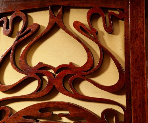 ART NOUVEAU JUGENDSTIL VERY RARE AND BEAUTIFUL MAHOGANY DISPLAY PEDESTAL CABINET - ADDITIONAL PHOTO 8