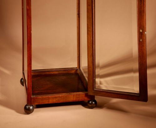 ART NOUVEAU JUGENDSTIL VERY RARE AND BEAUTIFUL MAHOGANY DISPLAY PEDESTAL CABINET - ADDITIONAL PHOTO 9