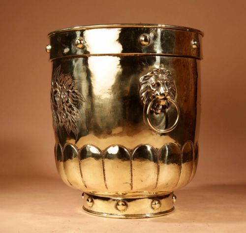 DINANDERIE BRASS LARGE JARDINIRE LOG PEAT BIN - ADDITIONAL PHOTO 3