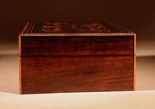 BEAUTIFUL ROSEWOOD MARQUETRY INLAID BOX - ADDITIONAL PHOTO 1