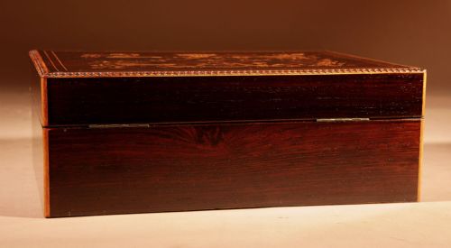 BEAUTIFUL ROSEWOOD MARQUETRY INLAID BOX - ADDITIONAL PHOTO 2