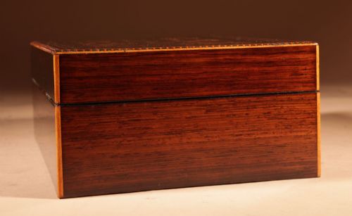 BEAUTIFUL ROSEWOOD MARQUETRY INLAID BOX - ADDITIONAL PHOTO 3