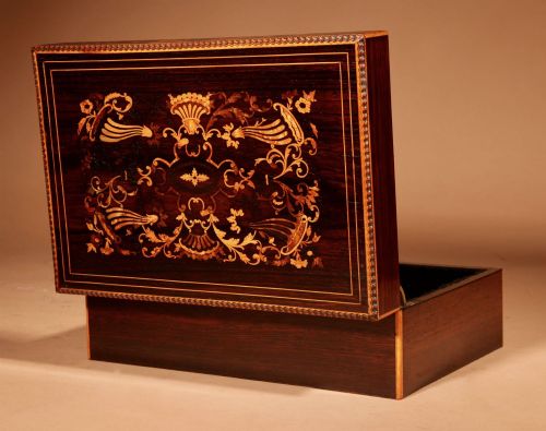 BEAUTIFUL ROSEWOOD MARQUETRY INLAID BOX - ADDITIONAL PHOTO 7