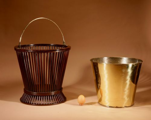 MAHOGANY AND BRASS SPINDLE PEAT BUCKET 19TH CENTURY - ADDITIONAL PHOTO 6