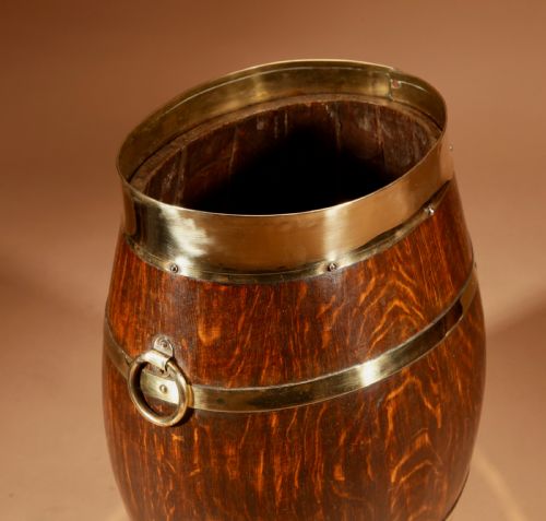 A COOPERED ORIGINAL OVAL OAK UMBRELLA STICK STAND - ADDITIONAL PHOTO 2
