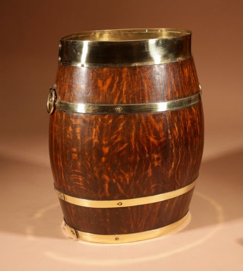 A COOPERED ORIGINAL OVAL OAK UMBRELLA STICK STAND - ADDITIONAL PHOTO 3