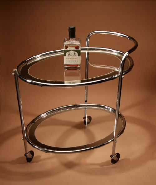 ORIGINAL 1930S ART DECO CHROME AND MIRROR MODERNIST COCKTAIL TROLLEY - ADDITIONAL PHOTO 1