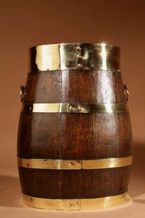 A COOPERED ORIGINAL OVAL OAK UMBRELLA STICK STAND - ADDITIONAL PHOTO 4