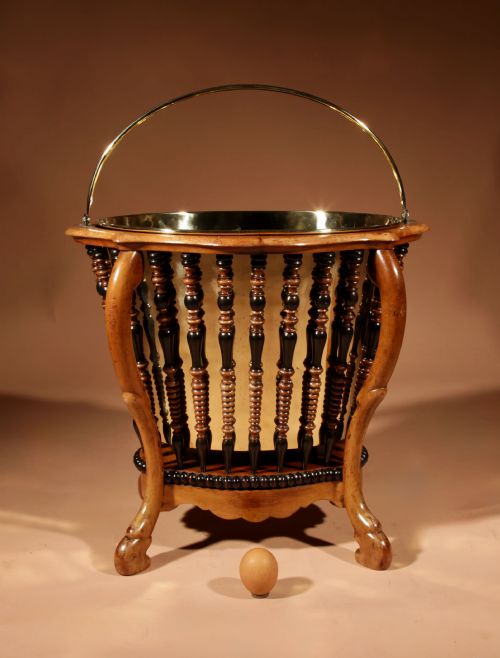 A VICTORIAN PERIOD MAGNIFICENT RARE OVAL WALNUT PEAT BUCKET TEA STOVE CIRCA 1850 - ADDITIONAL PHOTO 1
