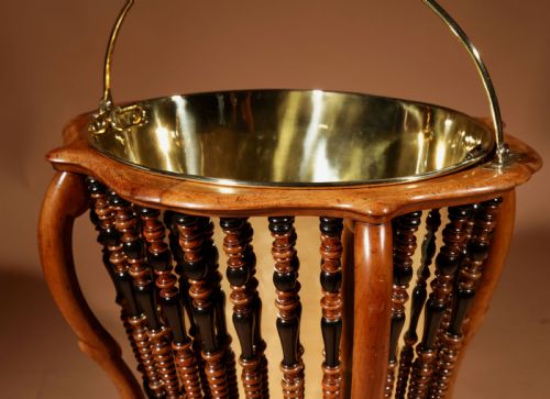 A VICTORIAN PERIOD MAGNIFICENT RARE OVAL WALNUT PEAT BUCKET TEA STOVE CIRCA 1850 - ADDITIONAL PHOTO 8