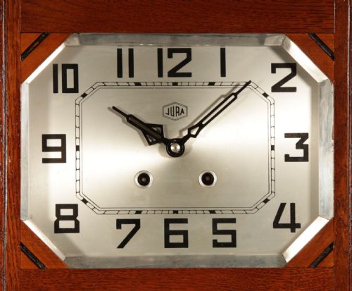 ART DECO STYLISH FRENCH OAK WALL CLOCK CIRCA 1940 - ADDITIONAL PHOTO 5