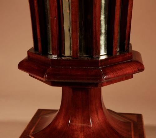 EXCEPTIONAL AND BEAUTIFUL IMPRESSIVE MAHOGANY INLAID TEA STOVE PEAT BUCKET KNITTING BASKET JARDINIERE - ADDITIONAL PHOTO 3