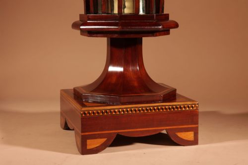 EXCEPTIONAL AND BEAUTIFUL IMPRESSIVE MAHOGANY INLAID TEA STOVE PEAT BUCKET KNITTING BASKET JARDINIERE - ADDITIONAL PHOTO 5