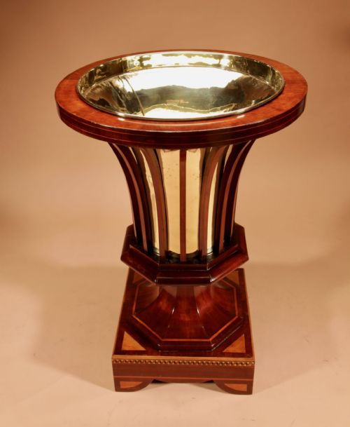 EXCEPTIONAL AND BEAUTIFUL IMPRESSIVE MAHOGANY INLAID TEA STOVE PEAT BUCKET KNITTING BASKET JARDINIERE - ADDITIONAL PHOTO 8