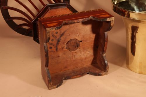 EXCEPTIONAL AND BEAUTIFUL IMPRESSIVE MAHOGANY INLAID TEA STOVE PEAT BUCKET KNITTING BASKET JARDINIERE - ADDITIONAL PHOTO 15