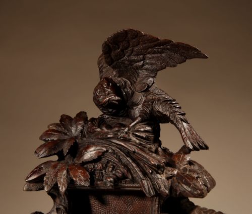 INTERESTING BLACK FOREST WALNUT MANTEL CLOCK IN THE FRENCH ROCOCO STYLE GERMANSWISS CIRCA 1850 - ADDITIONAL PHOTO 1