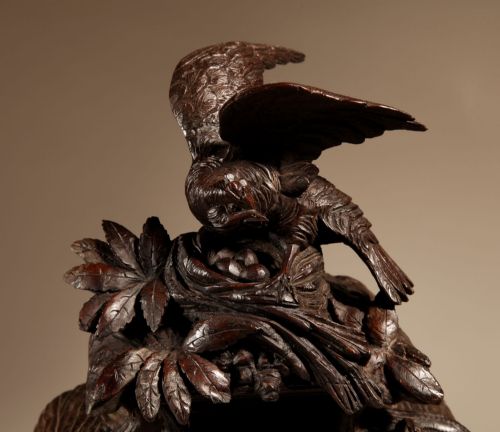 INTERESTING BLACK FOREST WALNUT MANTEL CLOCK IN THE FRENCH ROCOCO STYLE GERMANSWISS CIRCA 1850 - ADDITIONAL PHOTO 2