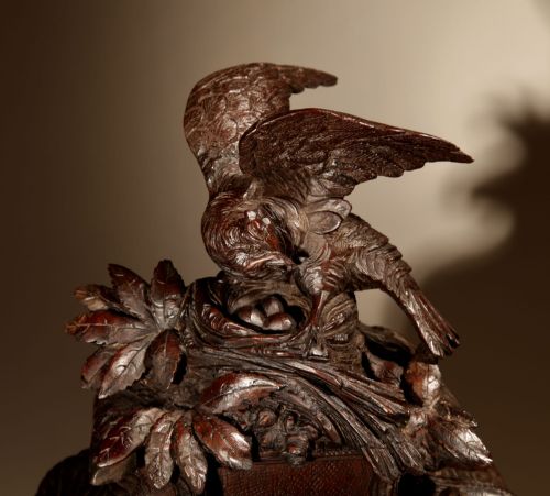 INTERESTING BLACK FOREST WALNUT MANTEL CLOCK IN THE FRENCH ROCOCO STYLE GERMANSWISS CIRCA 1850 - ADDITIONAL PHOTO 7