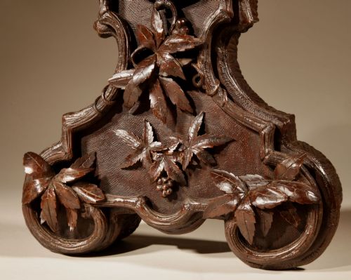 INTERESTING BLACK FOREST WALNUT MANTEL CLOCK IN THE FRENCH ROCOCO STYLE GERMANSWISS CIRCA 1850 - ADDITIONAL PHOTO 9