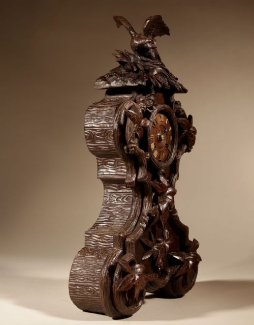 INTERESTING BLACK FOREST WALNUT MANTEL CLOCK IN THE FRENCH ROCOCO STYLE GERMANSWISS CIRCA 1850 - ADDITIONAL PHOTO 16