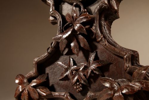 INTERESTING BLACK FOREST WALNUT MANTEL CLOCK IN THE FRENCH ROCOCO STYLE GERMANSWISS CIRCA 1850 - ADDITIONAL PHOTO 17