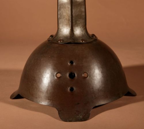 IMPRESSIVE LARGE AMSTERDAM SCHOOL PRICKET COPPER CANDLESTICK - ADDITIONAL PHOTO 2