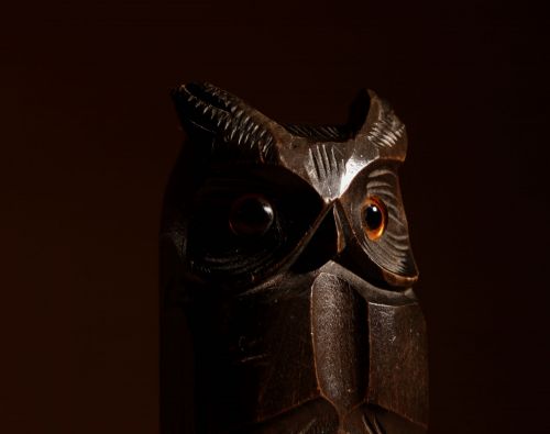 BLACK FOREST SMALL AMUSING PAIR OF OWL CARVED BOOKENDS LETTER STAND CIRCA 190020 - ADDITIONAL PHOTO 7