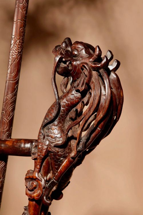 A MAGNIFICENT CHINESE CEREMONIAL POLESHALBERDS STAND CHINA CIRCA 1850 - ADDITIONAL PHOTO 2